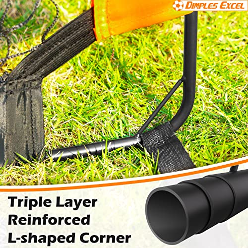 Dimples Excel Soccer Goals Kids Soccer Net for Backyard (3x2.2 FT 1 Pack, Orange Black)
