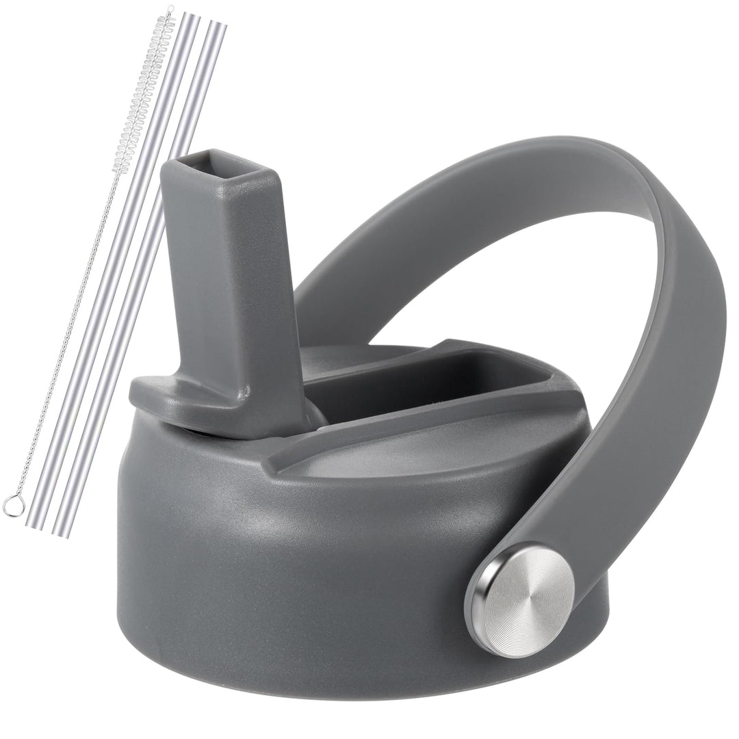 RRegeny Straw Lid for Hydro Flask Wide Mouth 32 40 oz, Straw Lids with Flexible Handle and Straws Compatible with HydroFlask, Replacement Sports Flex Cap Wide Mouth Top 32 40 oz
