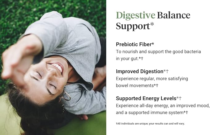 ACTIVATEDYOU Gut Balance Prebiotic Fiber Blend- Helps Regulate & Support Digestive Health & Promote Sustained Energy, Men and Women’s Prebiotics for Gut Health - (120 Capsules)