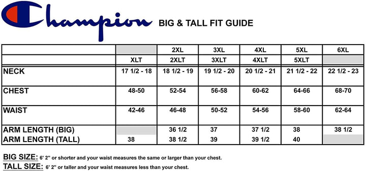 Champion Men's Big-Tall Fleece Pant, Charcoal Heather, 4X