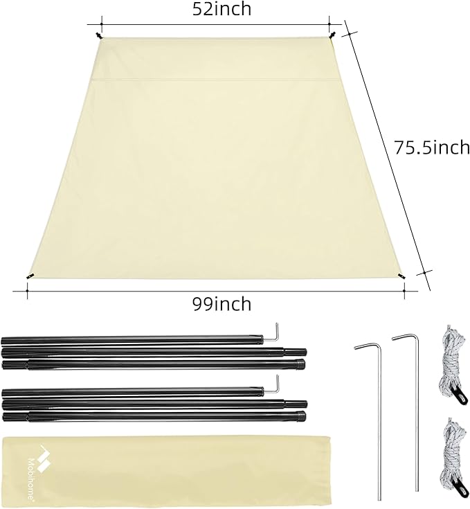 Pop Up Canopy Sun Shelters Shade Tent Pop Up 8.2' X 8.2' - Instant Portable Sports Cabana Umbrella, Easy Set-up and Take Down, with Sun Protection and One Shade Wall Included (Beige)