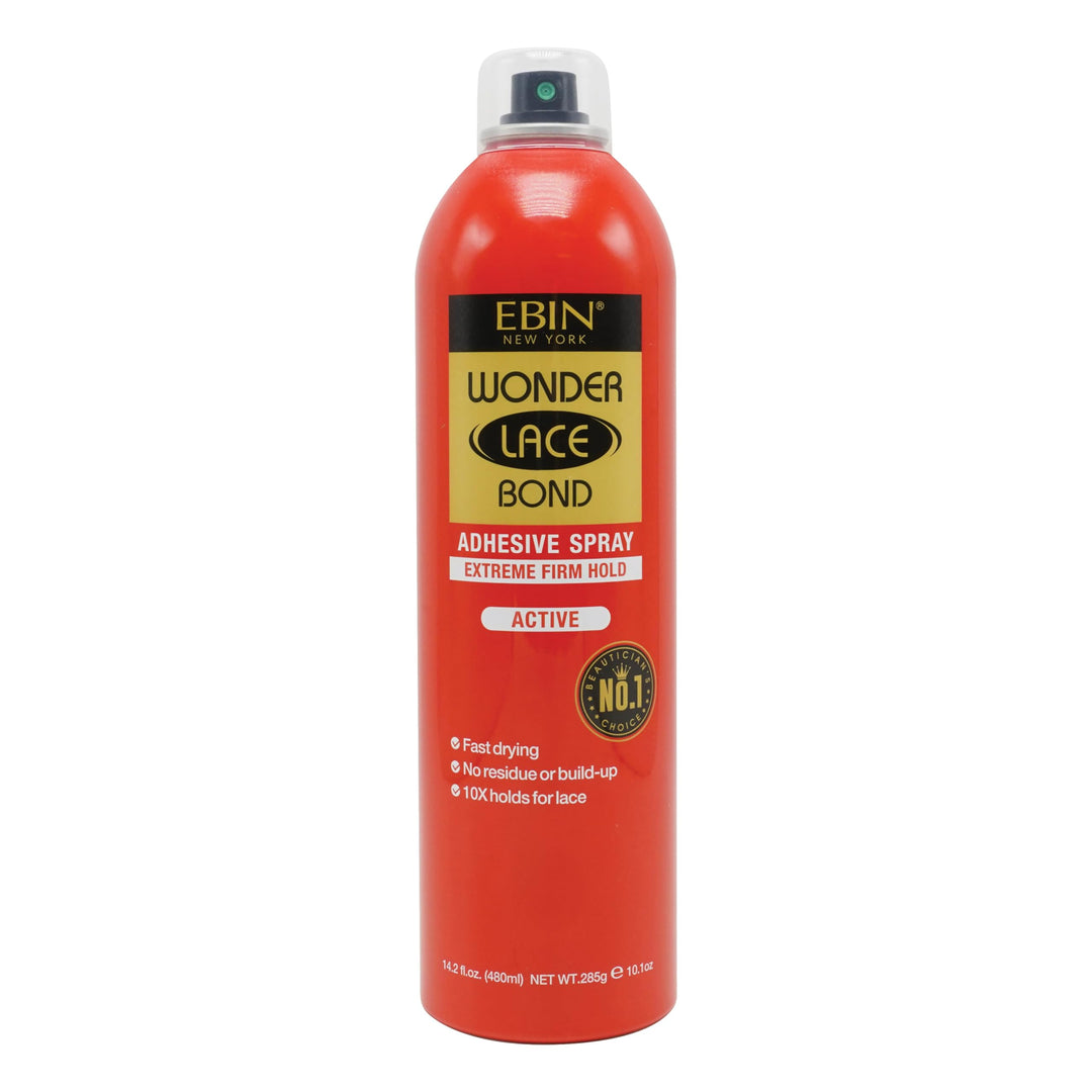 Wonder Lace Bond Adhesive Spray - Active 14.2fl.oz./420ml | Fast Drying, No Residue, Long Lasting Formula with Protecting Edges Lace Front Wig Bond