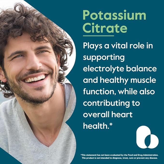 BESTVITE Potassium Citrate 99mg (240 Vegetarian Capsules) - No Stearates - Vegan - Gluten Free - Non GMO