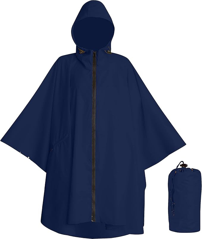 Heavy Duty Rain Poncho for Backpacking, Waterproof Lightweight for Adults, Military, Emergency, Camping, Men, Women