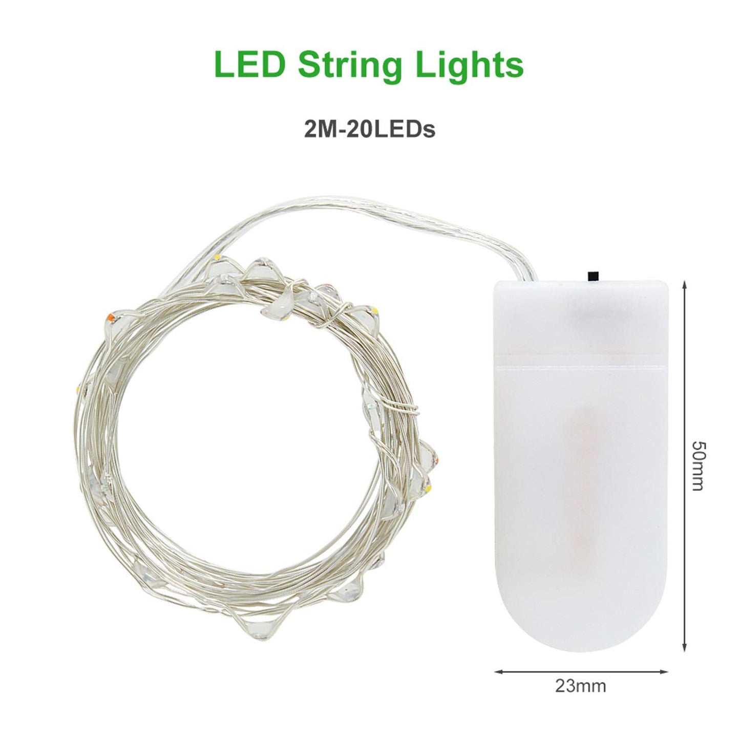 10 Pack LED Fairy Lights(Cold White), 2M 20 LEDs DIY Copper Wire String Lights for Bedroom, Garden, Wedding, Birthday, Party, Christmas, Halloween, Home Decorations