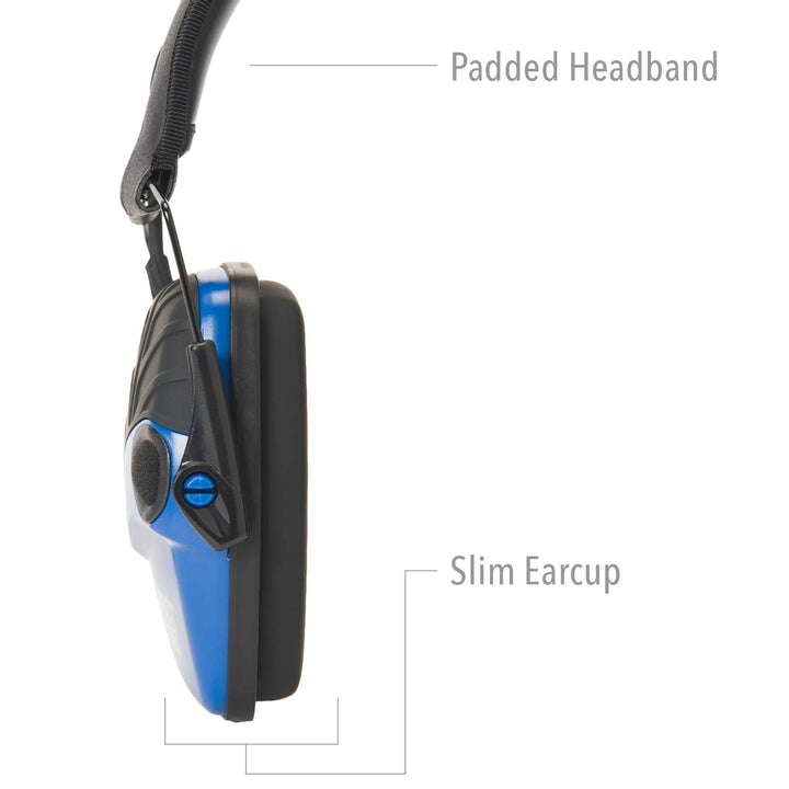 Howard Leight by Honeywell Impact Sport Sound Amplification Electronic Shooting Earmuff, Real Blue