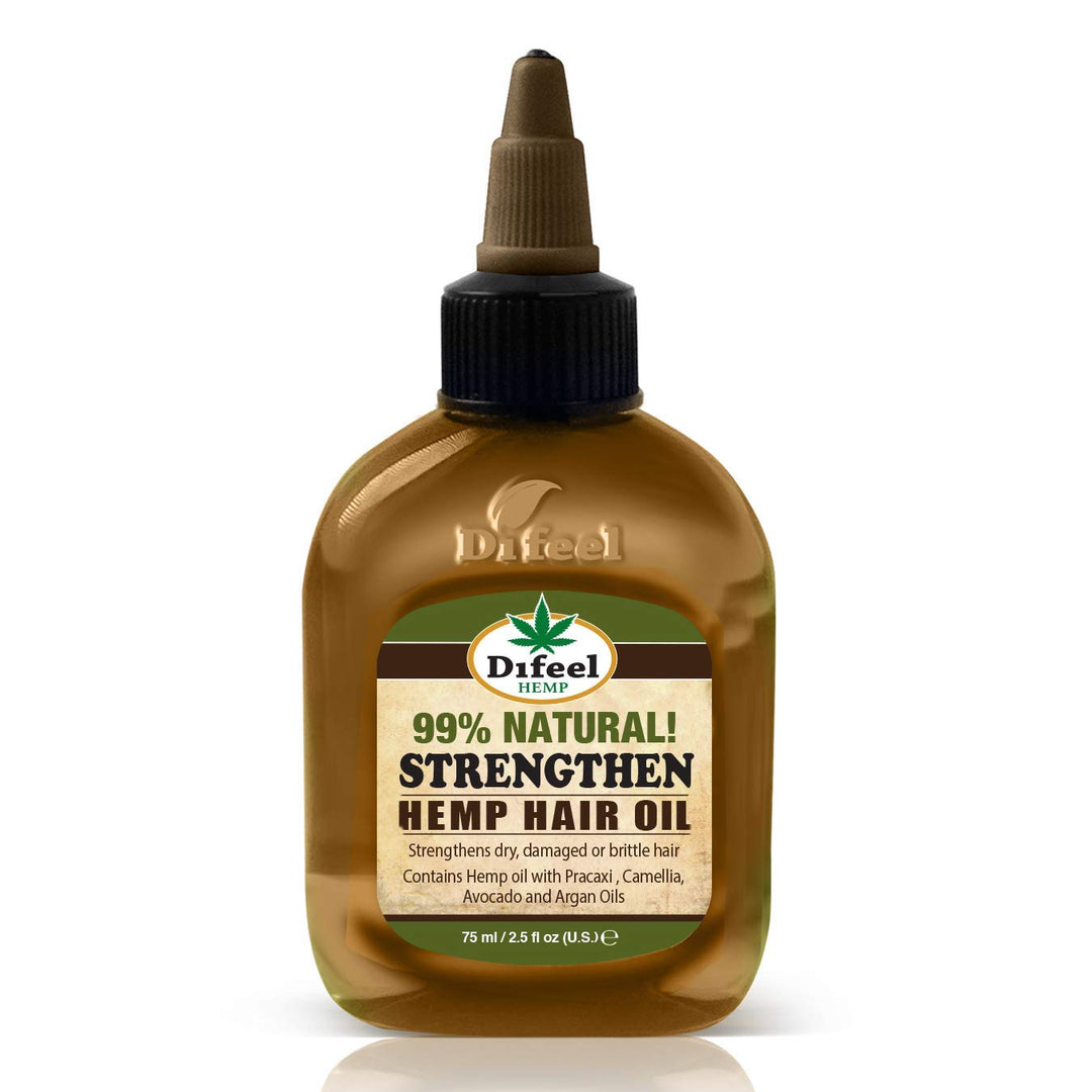 Difeel Hemp 99% Natural Hemp Hair Oil - Strengthen 2.5 ounce (Pack of 3)