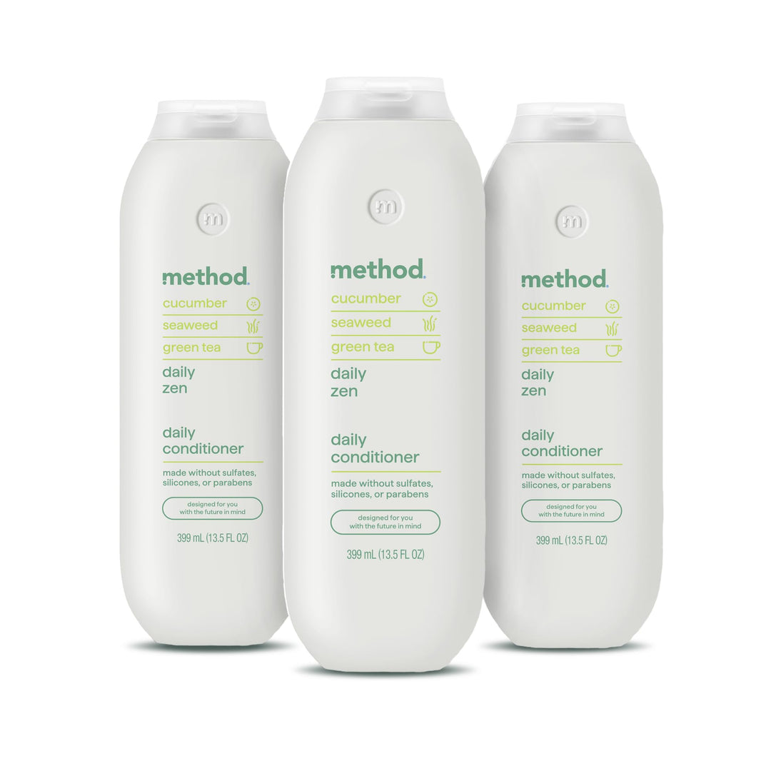Method Everyday Conditioner, Daily Zen with Cucumber, Green Tea, and Seaweed Scent Notes, Paraben and Sulfate Free, 13.5 oz (Pack of 3)