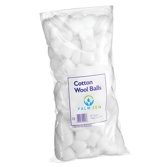 1000pc Palmzen Large Natural Cotton Wool Balls for Adults and Kids | for First Aid, Healthcare Dressing, Health & Beauty Cosmetic and Baby Cleaning Pads I Made in UK