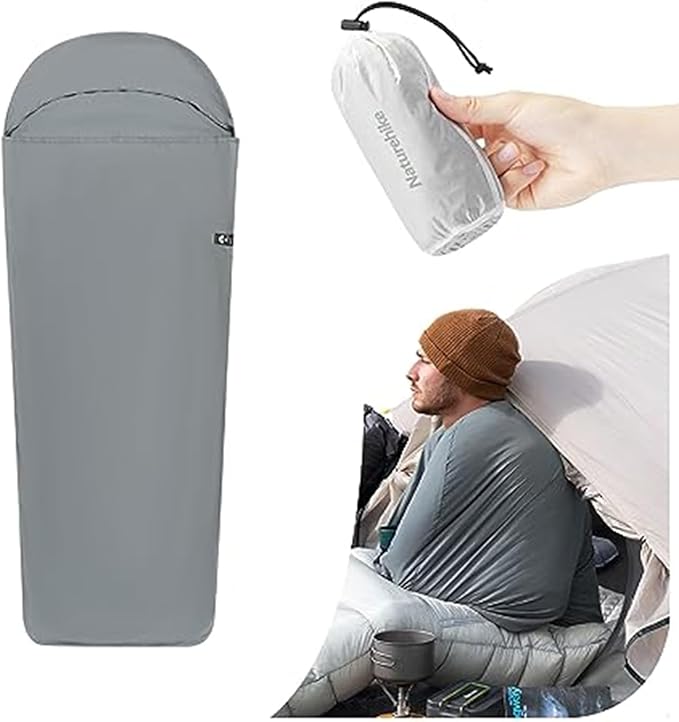 Naturehike Sleeping Bag Liner Ultra-Light 4.51oz - Adult Sleep Sack & Travel Sleep Sack Travel Sheets & Camping Sheet for Backpacking, Hotel, Hostels, Comfy & Easy Care, Full-Length