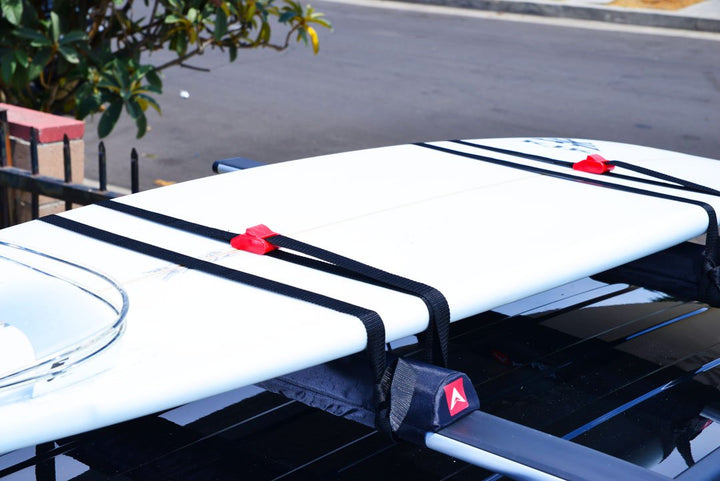Allen Sports Deluxe Locking Quick Release 4-Bike Carrier for 2 Inch Hitch, Model 542QR, Black & Sports 8 Ft Polyester Cargo Straps with Padded Cam Buckles (500 lb Break Strength), Model 508S