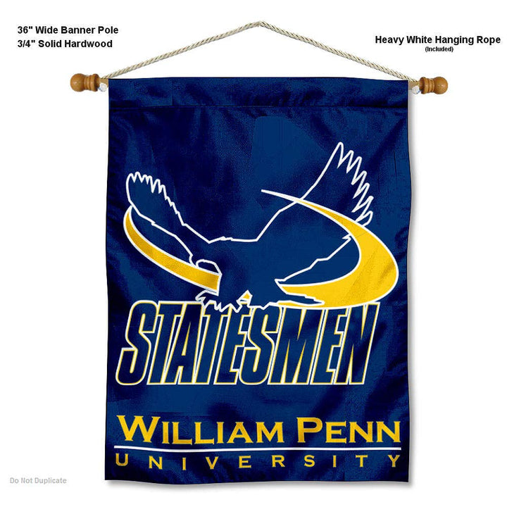 College Flags & Banners Co. William Penn University House Flag and Wood Banner Pole Set