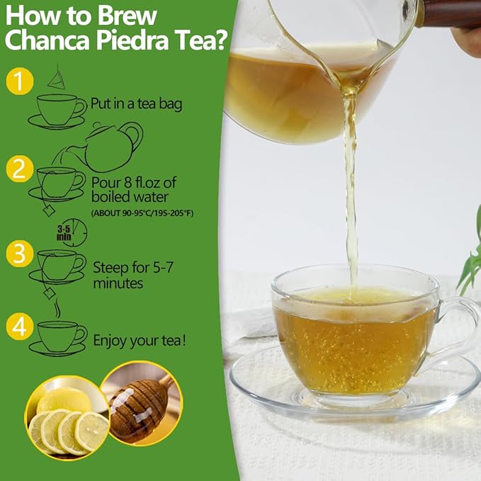 60 Premium Chanca Piedra Leaf Tea Bags, Stonebreaker/Stone Breaker tea, Made with 100% Natural Chanca Piedra Leaves, No Additives & Caffeine Free.