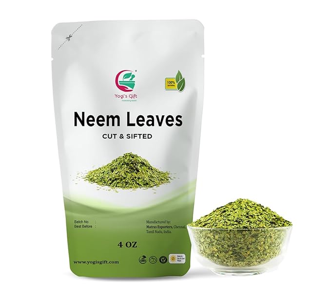 Neem Leaf 4 oz | 100% Natural Detox Neem Tea | Neem Leaves Cut and Sifted | Azadirachta Indica Leaf | Margosa Leaves | Non-GMO, Ethically Sourced | Nim Leaves | by Yogi's Gift®