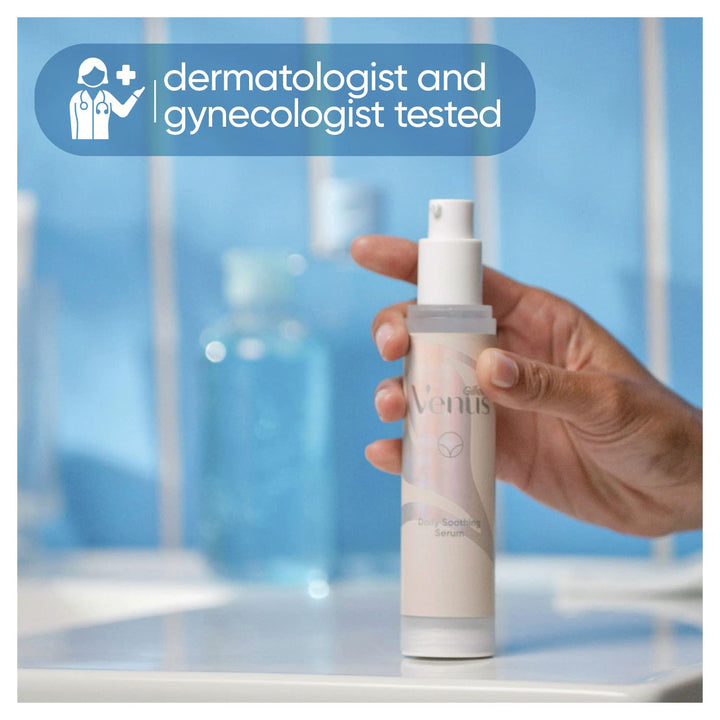 Gillette Venus Intimate Grooming Daily Soothing Serum Reduce Ingrown Hair for Pubic Hair and Skin, Bikini Post Shave Serum