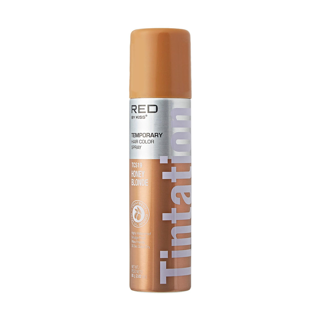 Red by Kiss Tintation Temporary Hair Color Spray, Instant Gray Root Touch Up Coverage, Water-Resistant & Smudge-Proof, Easy Wash Out, Barber & Hairline Touch-Up, Quick-Dry (Honey Blonde, 2.82 oz)