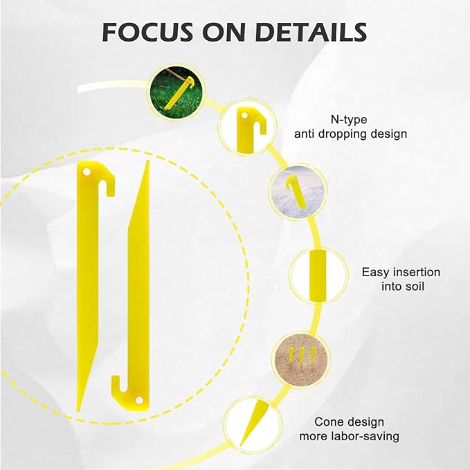 24pcs Plastic Tent Pegs Durable Spike Hook Awning Camping Caravan Pegs Accessory