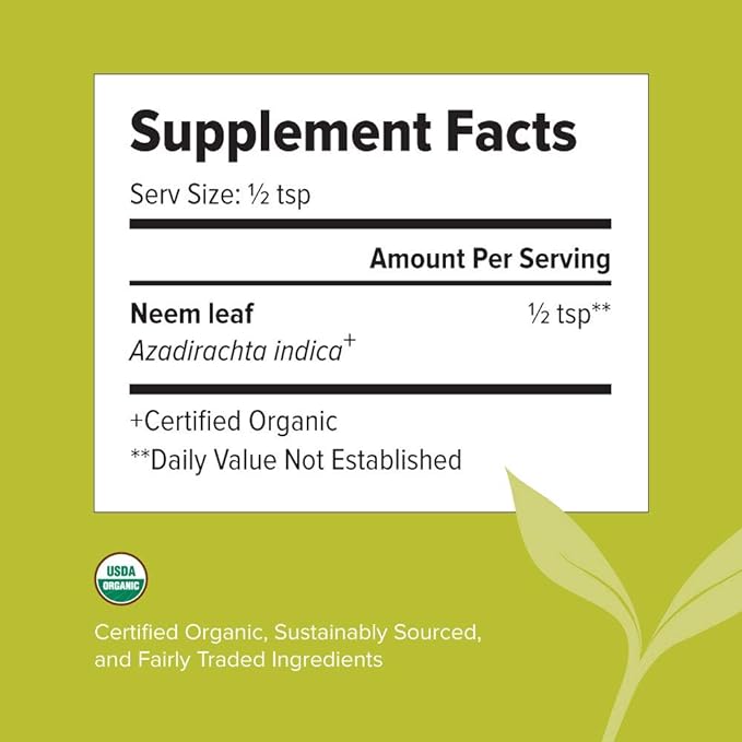 Banyan Botanicals Neem Powder - Organic Azadirachta Indica - Purifying Ayurvedic Herb for Healthy Skin & Blood* – 1 lb. – Fair for Life Sustainably Sourced Non-GMO Vegan