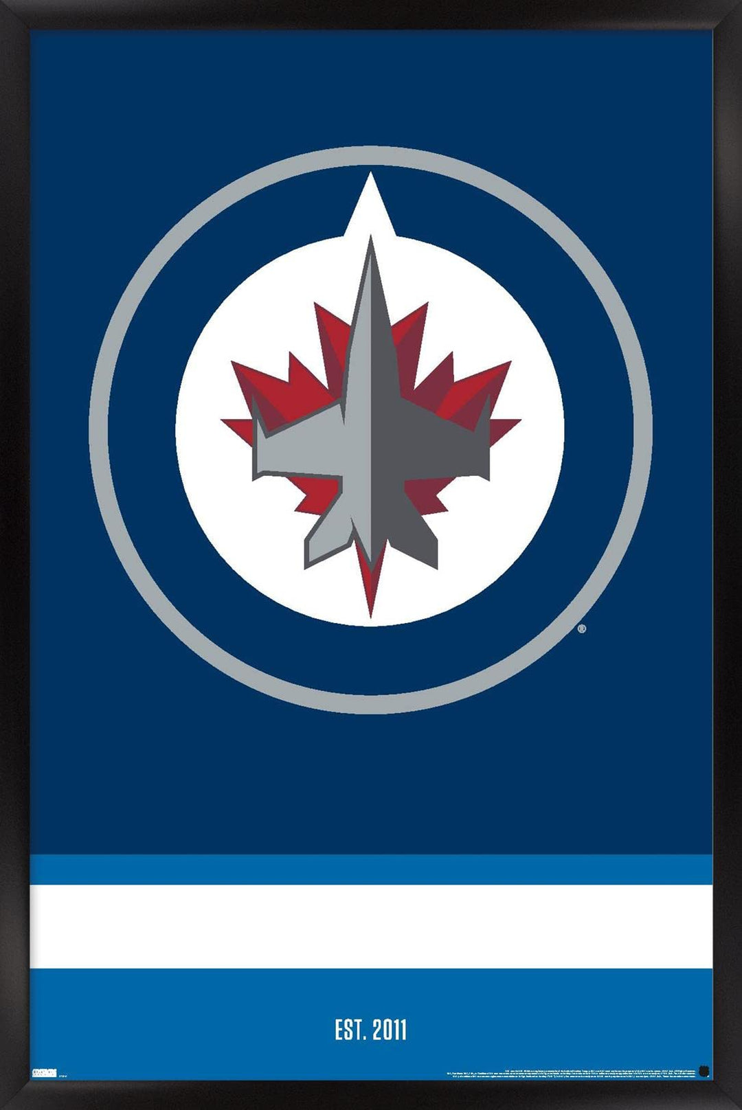 Trends International NHL Winnipeg Jets - Logo 21 Wall Poster, 14.725" x 22.375", Black Framed Version