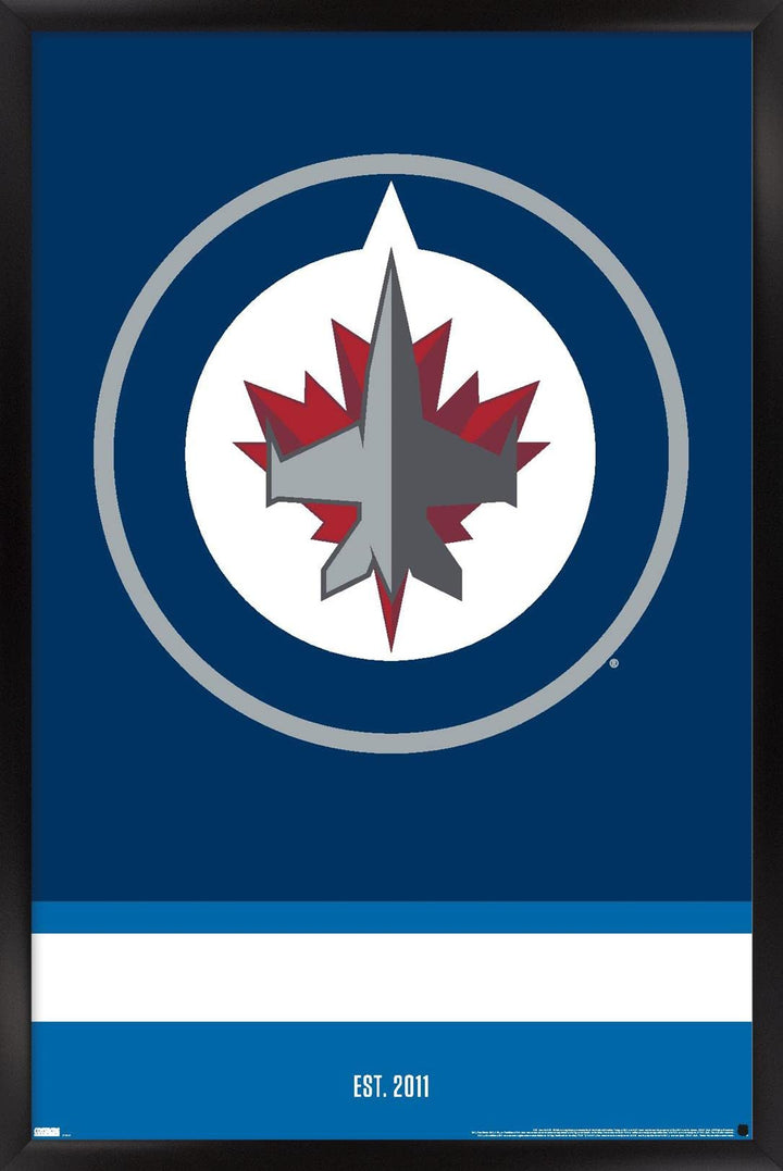 Trends International NHL Winnipeg Jets - Logo 21 Wall Poster, 14.725" x 22.375", Black Framed Version