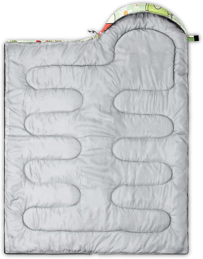 AILONEN Kids Floral Cat Camping Sleeping Bags,Lightweight & Waterproof,3 Season Warm & Cool Weather,Kawaii Kitten Sleeping Bags for Girls Adults,Travelling,Outdoors