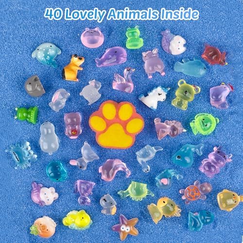 Bath Bombs for Kids With Surprise Inside, 40 Large Number Pack Paw Shape Gift Set, Natural Organic Bubble Bath Fizzy for Girls Boys With Bath Toys Inside