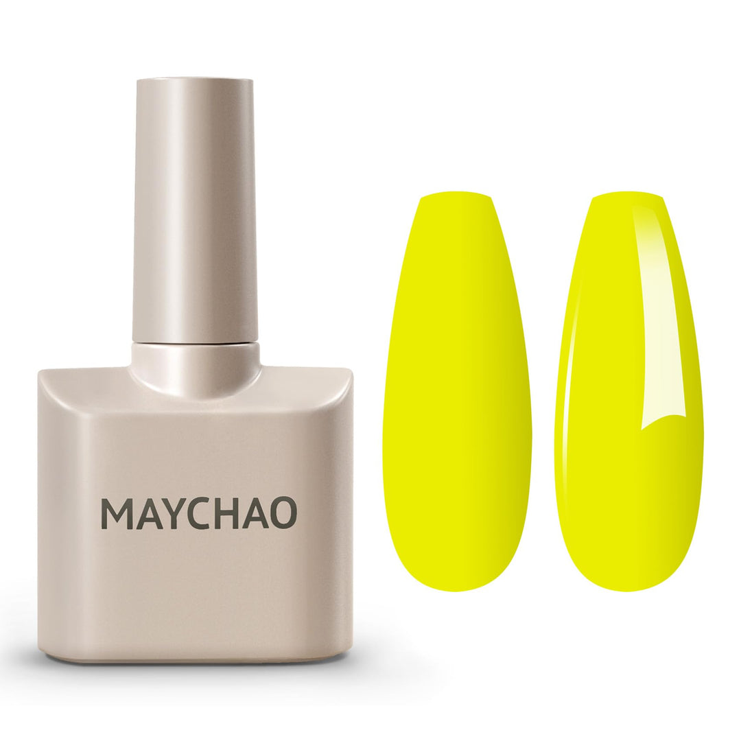 Maychao 15Ml Neon Yellow Gel Nail Polish 1Pc Bright Yellow Gel Polish Soak Off Uv Led Nail Polish Nail Art Starter Manicure Salo