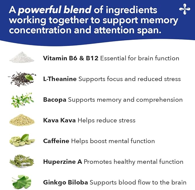LifeSeasons - Focus-R - Concentration Support Supplement - All Ages - Enhances Mental Performance & Focus - Increases Attention Span - L-Theanine, Kava Kava, Bacopa, Vitamin B & More - (60 Capsules)