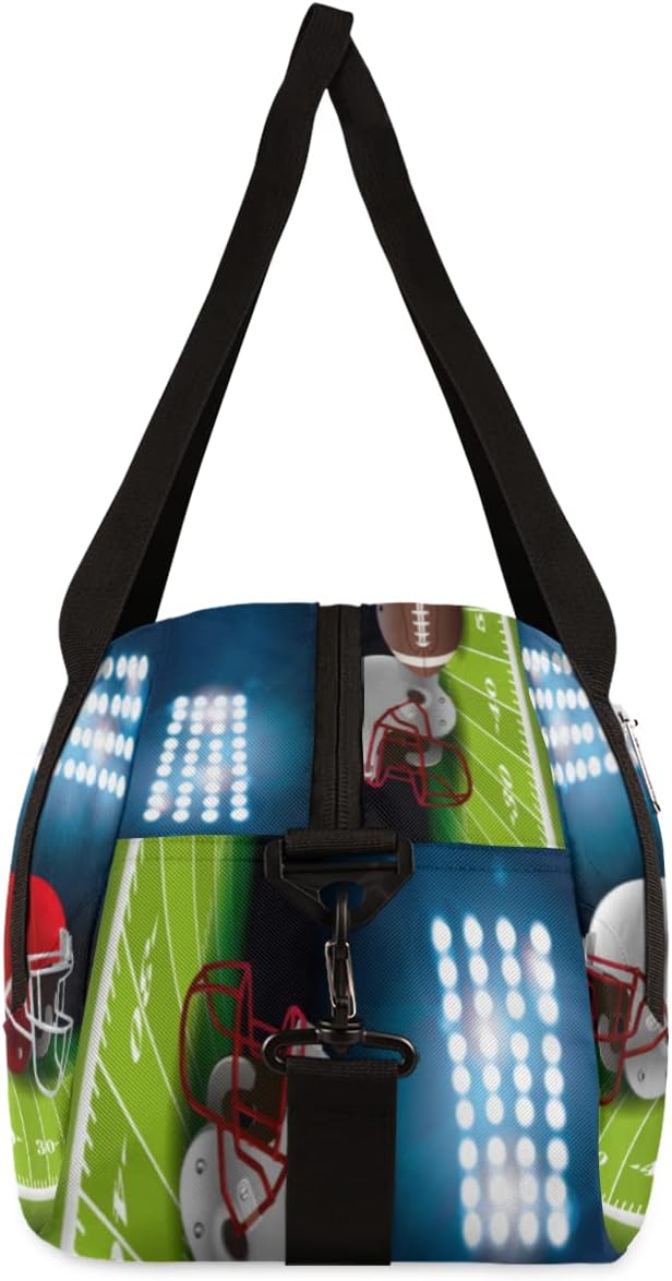 Football Helmet Kids Overnight Duffle Bags Boys Girls Teen Sports Gym Bag for Weekender Travel Gymnastics Dance Ballet