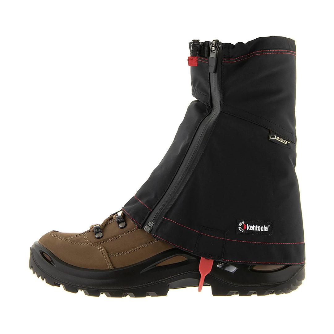 Kahtoola LEVAgaiter Mid GTX Gaiters, Waterproof Gore-TEX Shoe & Boot Protection for Mountaineering, Off-Trail Hiking in Mud, Snow & Ice - Black|Black - Small
