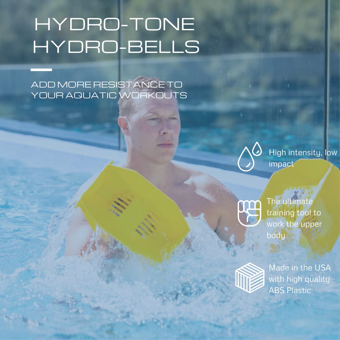 Aquastrength Hydro-Tone Total Body Pool Exercise System | Isokinetic Functional Water Weights | Build Muscle - Easy on Joints | Water Aerobics | Quick Start Guide