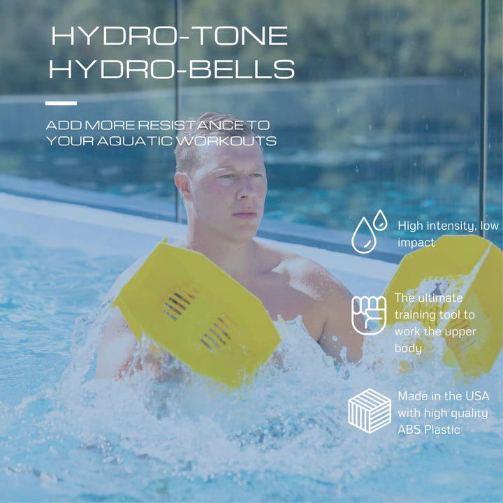 Aquastrength Hydro-Tone Total Body Pool Exercise System | Isokinetic Functional Water Weights | Build Muscle - Easy on Joints | Water Aerobics | Quick Start Guide