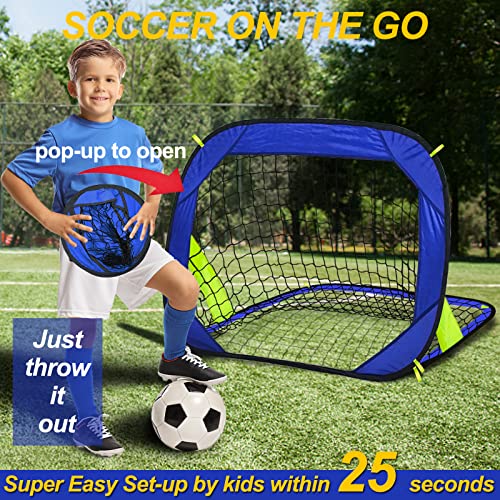 EVERRUSH Soccer Goal Pop Up Kids Toddler Soccer Goals Nets for Backyard Beach Soccer Training Net Mini Portable Foldable Football Goal Indoor Outdoor Lightweight Practice Soccer Net with Carry Bag