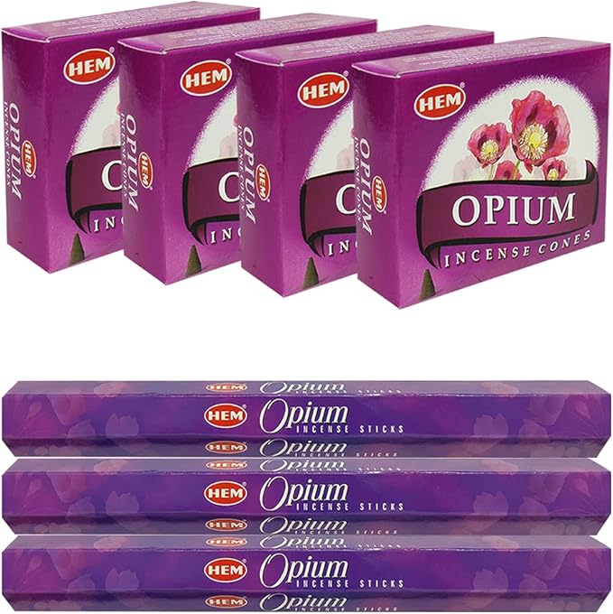 Opium Incense Sticks and Cone Incense Holder Variety Pack Bundle insence insense insienso