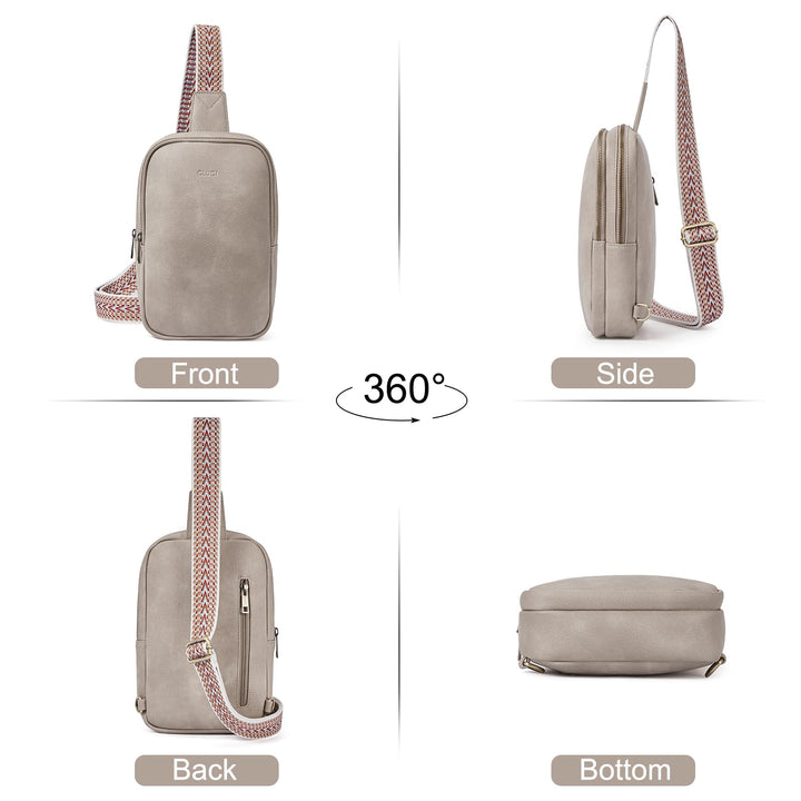 CLUCI Crossbody Bags for Women Sling Bag for Women Men Leather Large Cross Body Bag for Woman Sling Backpack Crossbody Backpack for Travel Hiking Outing
