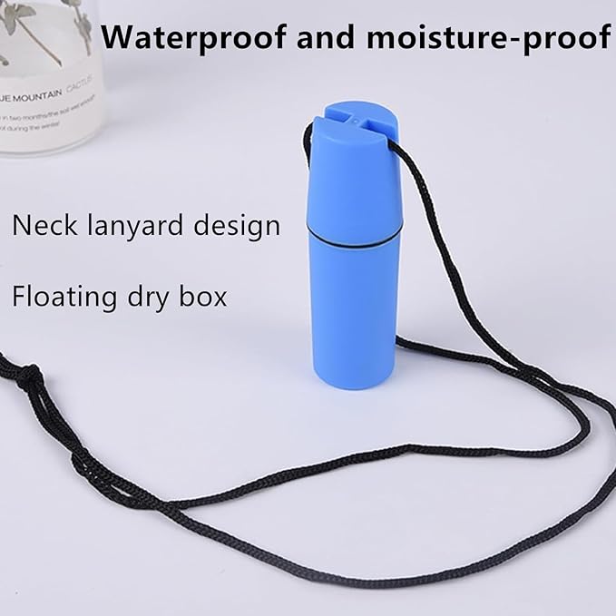 2 Pcs Diving Dry Box Waterproof Float Diving Bottle Holder Storage Boxes with Lanyard Float Diving Kayak Boat Canoe Swimming Accessories for Kayak Boat Canoe Swimming, Blue