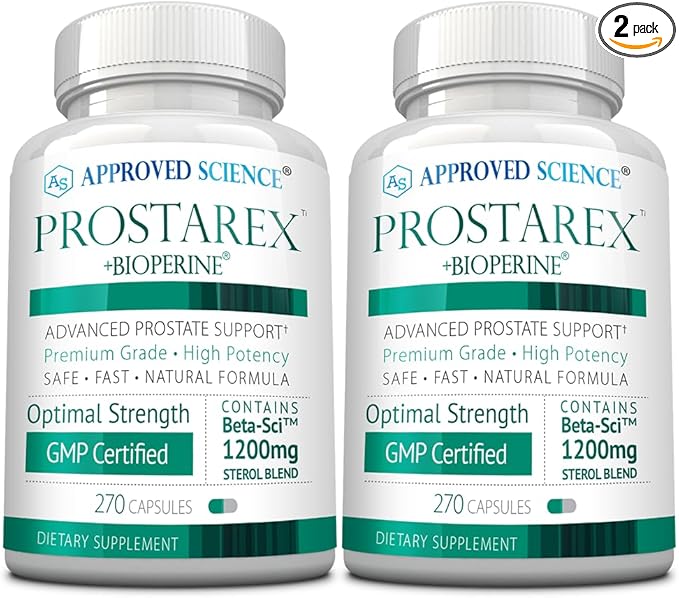 Approved Science Prostarex - Prostate Supplement - Saw Palmetto, 1200mg Beta-Sitosterol, Bioperine - 540 Capsules - 6 Month Supply