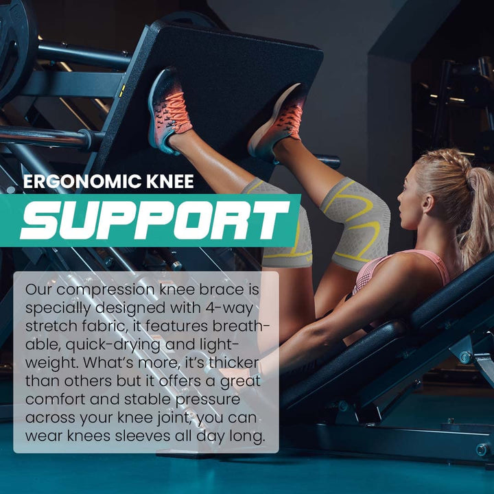 Modvel Compression Knee Brace for Women & Men - 2 Pack Knee Brace for Women Running Knee Pain, Knee Support Compression Sleeve, Workout Sports Knee Braces for Meniscus Tear ACL & Arthritis Pain Relief