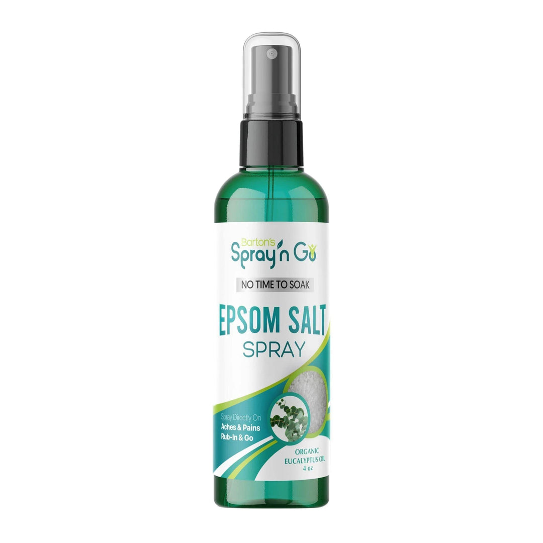 Bartons Spray n Go Epsom Salt Spray, Unscented, Organic Eucalyptus Oil, Organic Lavender, 3-in-1 Set - Relieves Aches and Discom