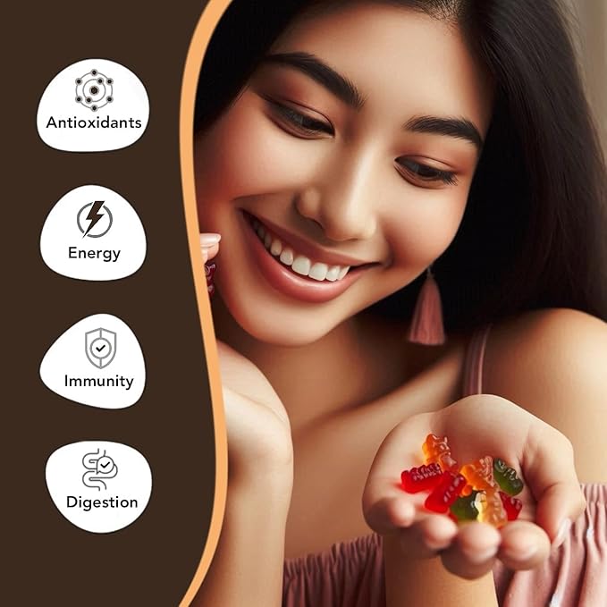 Chaga Mushroom Gummies - Antioxidant Immune Support Supplement - Dietary Mushroom Supplement - 60 Gummies - Made in USA - Shrooms for Health - Delicious & Vegan Frendly