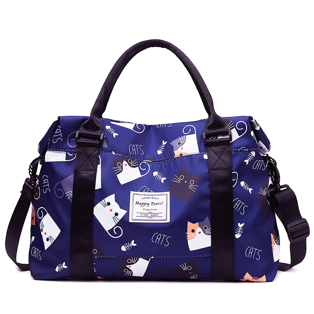 Travel Duffle Bag Weekender Overnight Bag Gym Tote Bag with Dry and Wet Separated Pocket for Women Girls Shoulder Bag Workout Duffel Bag Water Resistant (lovely cats)