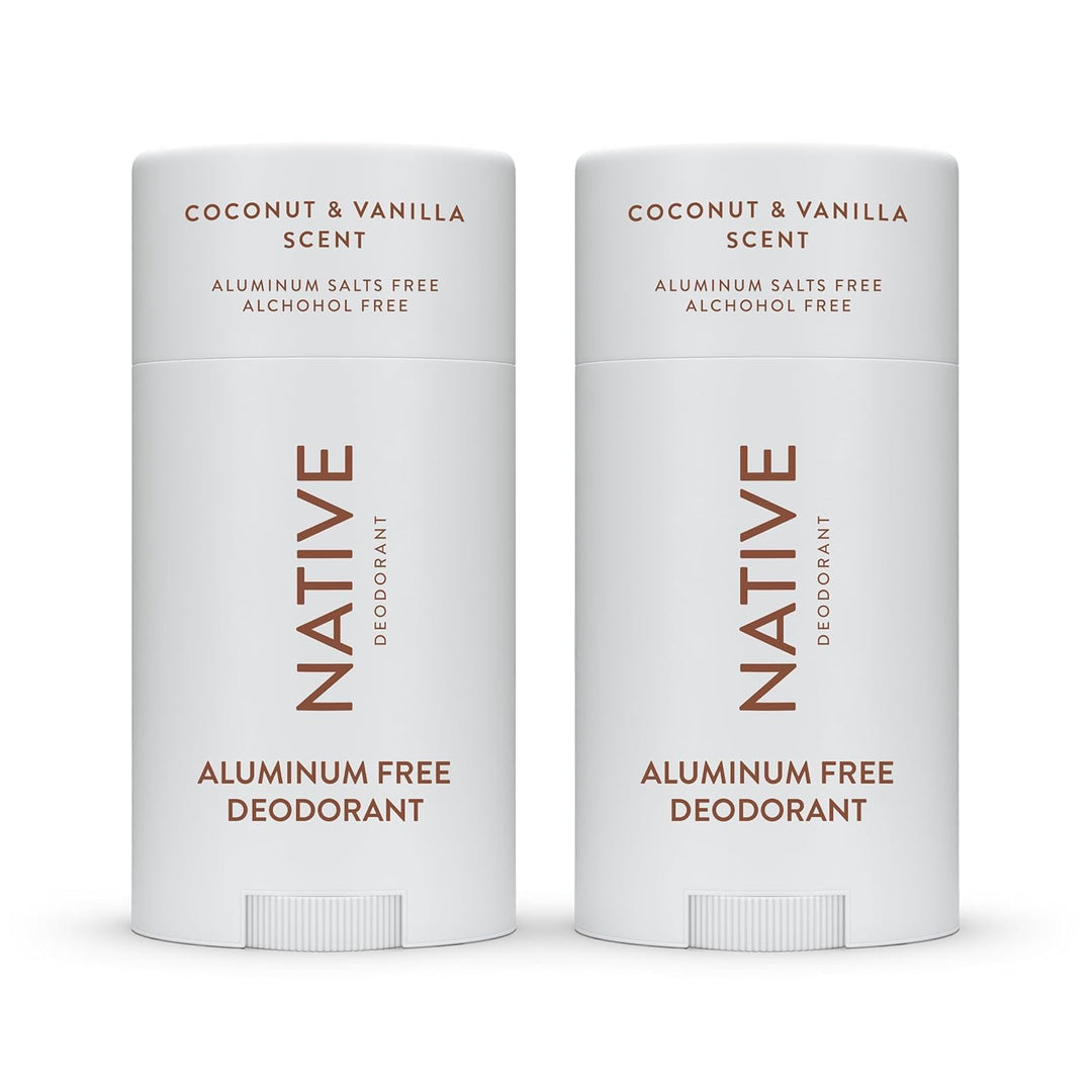 Native Deodorant | 72-Hour Odor Control | Aluminum-Free, Coconut & Vanilla, 2-Pack