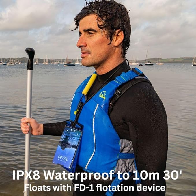 Aquapac Waterproof Phone Case, Small, Blue, Lanyard, iPhone and Android, Made in The UK, Hiking, Mountain Biking, Running Accessory, Travel Essential, 5 Year Warranty. IPX8 Certified to 30 ft deep.