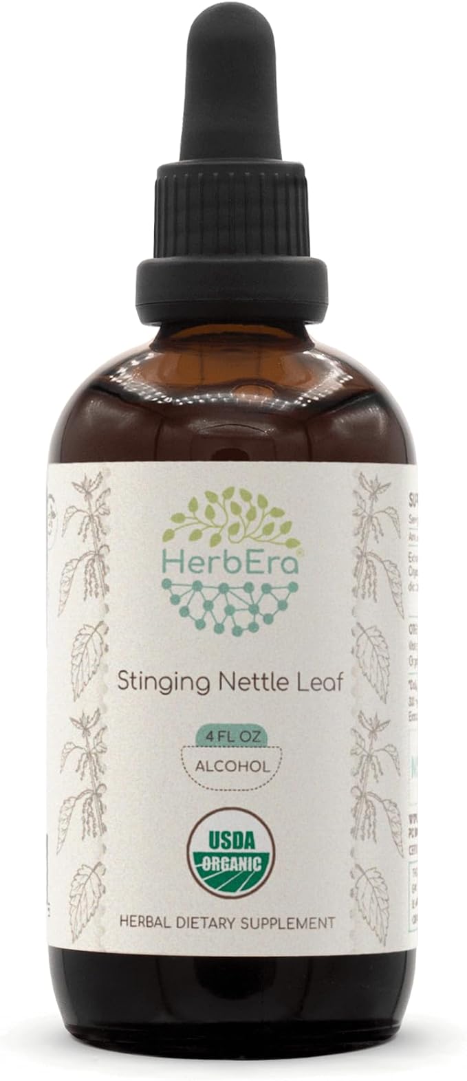 Stinging Nettle Leaf A120 USDA Organic Tincture | Alcohol Extract, High-Potency Herbal Drops | Certified Organic Stinging Nettle (Urtica Dioica) Dried Leaf (4 oz)