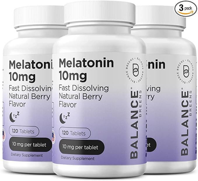 Balancebreens Melatonin 10mg Fast-Dissolve, 120 Tablets – Natural Sleep Aid for Restful Nights, Drug-Free Support for Relaxation and Tranquility