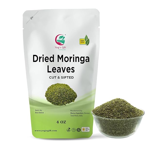 Moringa Leaves Loose 4 oz | Make tea, Springle on salad, Ground and use it | 100% natural Moringa leaf only no stems | te de moringa | by Yogi's Gift®