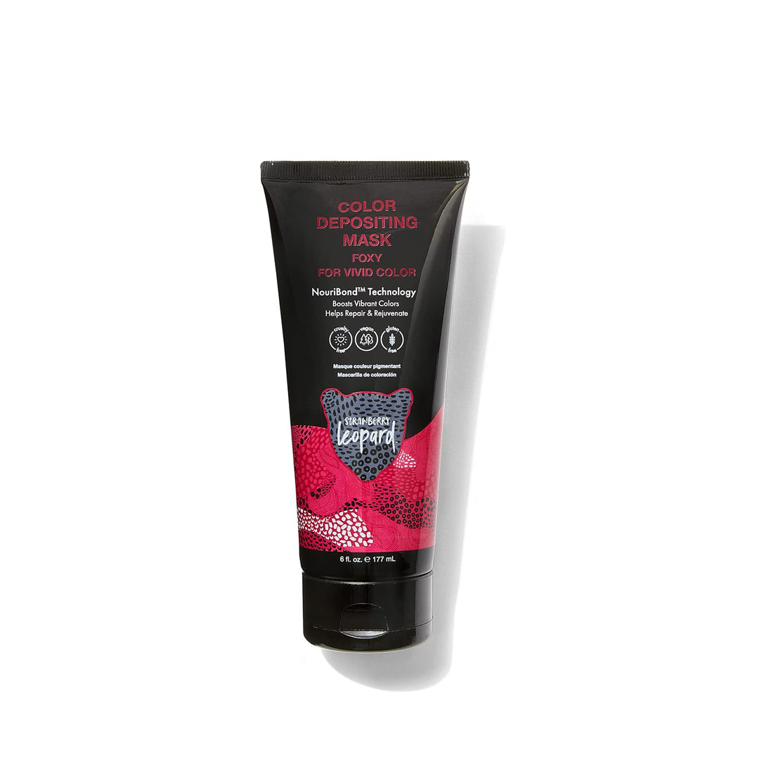 Strawberry Leopard Foxy Color Depositing Mask 6 Fl Oz, Boosts Vibrant Colors, Vegan, Cruelty-Free, Gluten-Free