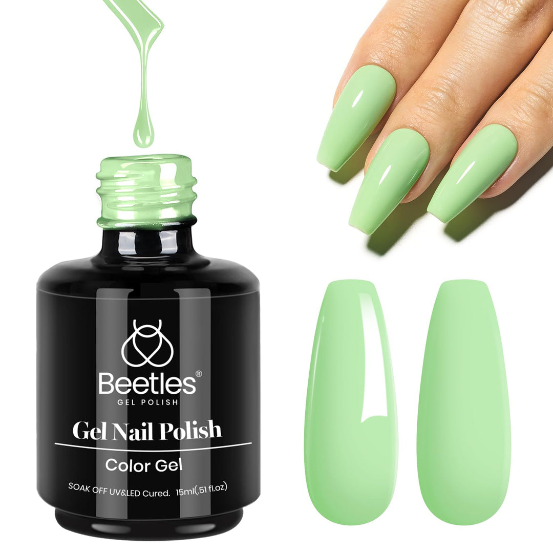 Beetles Gel Nail Polish, 1 Pcs 15Ml Fall Green Soak Off Gel Polish Nail Art Manicure Salon Diy Nail Uv Lamp Gel Nail Design Deco