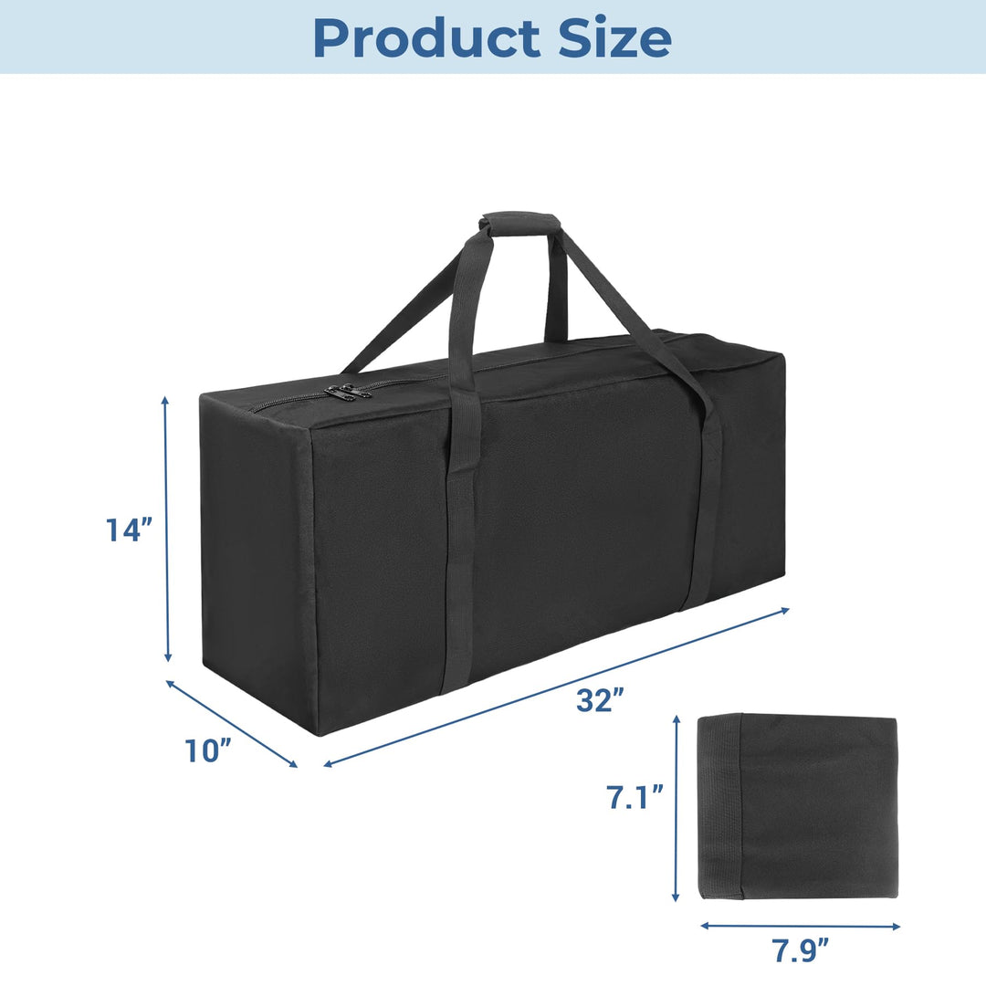 COOLBEBE 32" Sports Duffle Bag - 73L Large Travel Duffel Luggage Bag with Upgrade 2-way Lockable Zippers, Sturdy & Water Resistant, Black