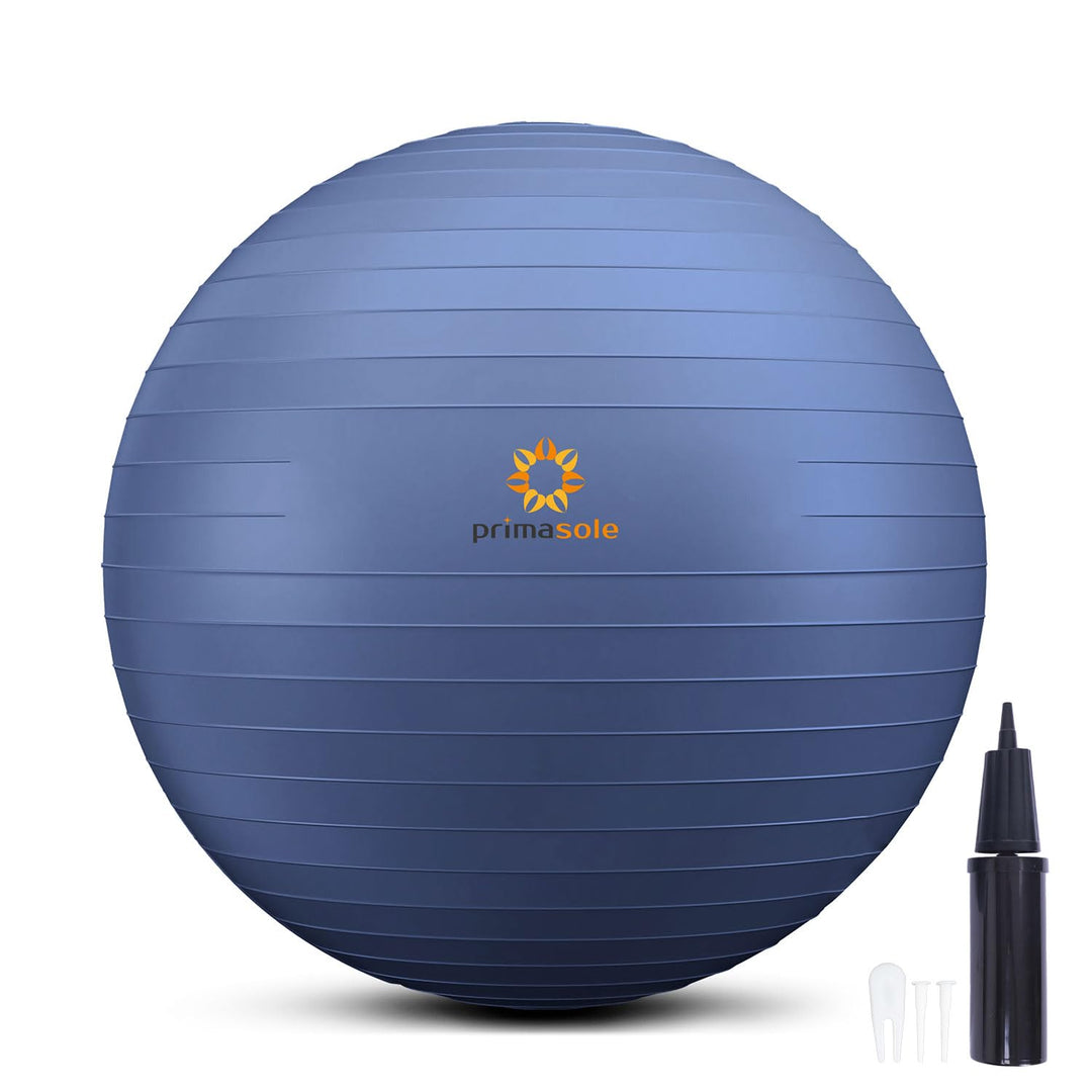 PRIMASOLE Exercise Ball for Balance Stability Fitness Workout Yoga Pilates at Home Office & Gym 65cm Indigo Blue
